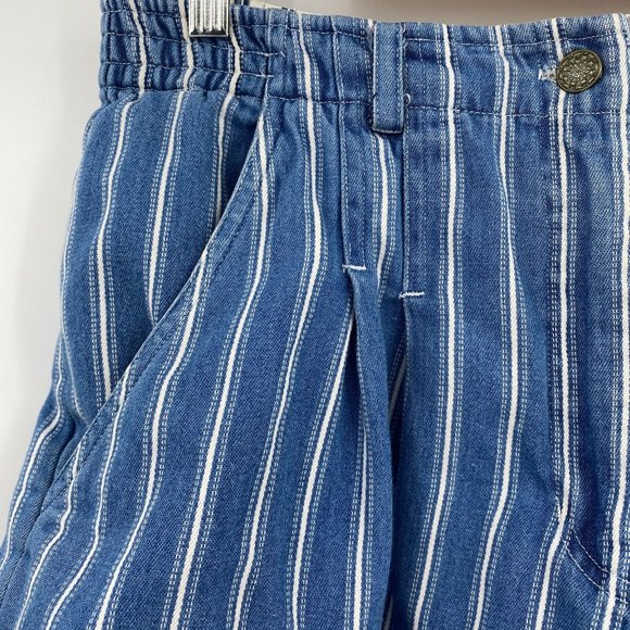 Vintage Studio Wear Mom shorts high waist pleated stripes size Medium 30W Blue - Picture 3 of 7